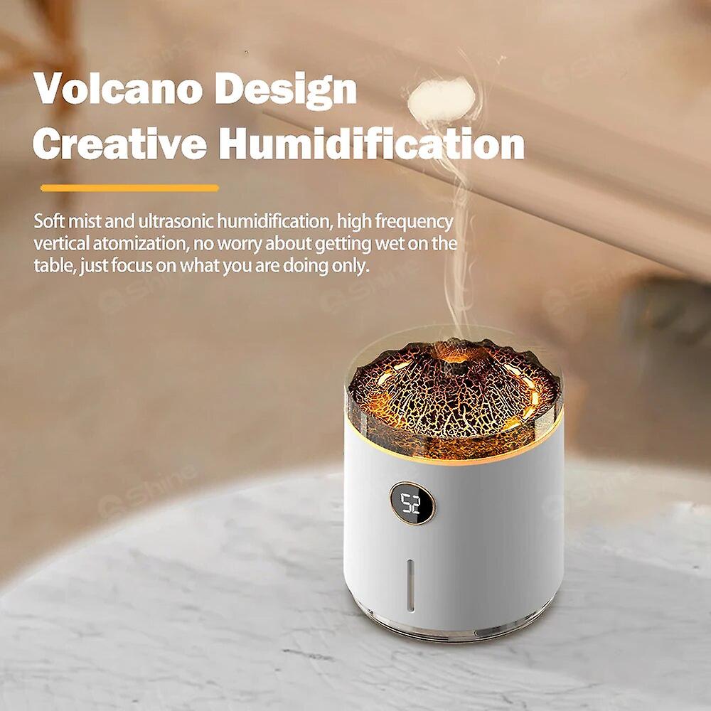 New Rechargeable Volcanic Flame Aroma Diffuser Humidifier Aroma Essential Oil Diffuser H2o Humidifier With Led Display Screen