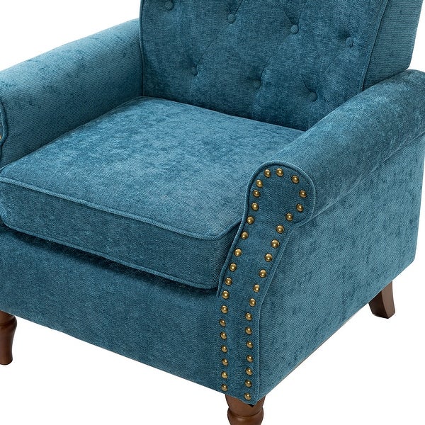 Indiges Transitional Comfy Nailhead Accent Arm Chair with Tufted Back by HULALA HOME