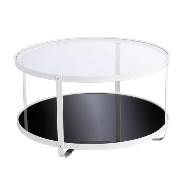 SEI Furniture Valerio Contemporary White Glass Coffee Table