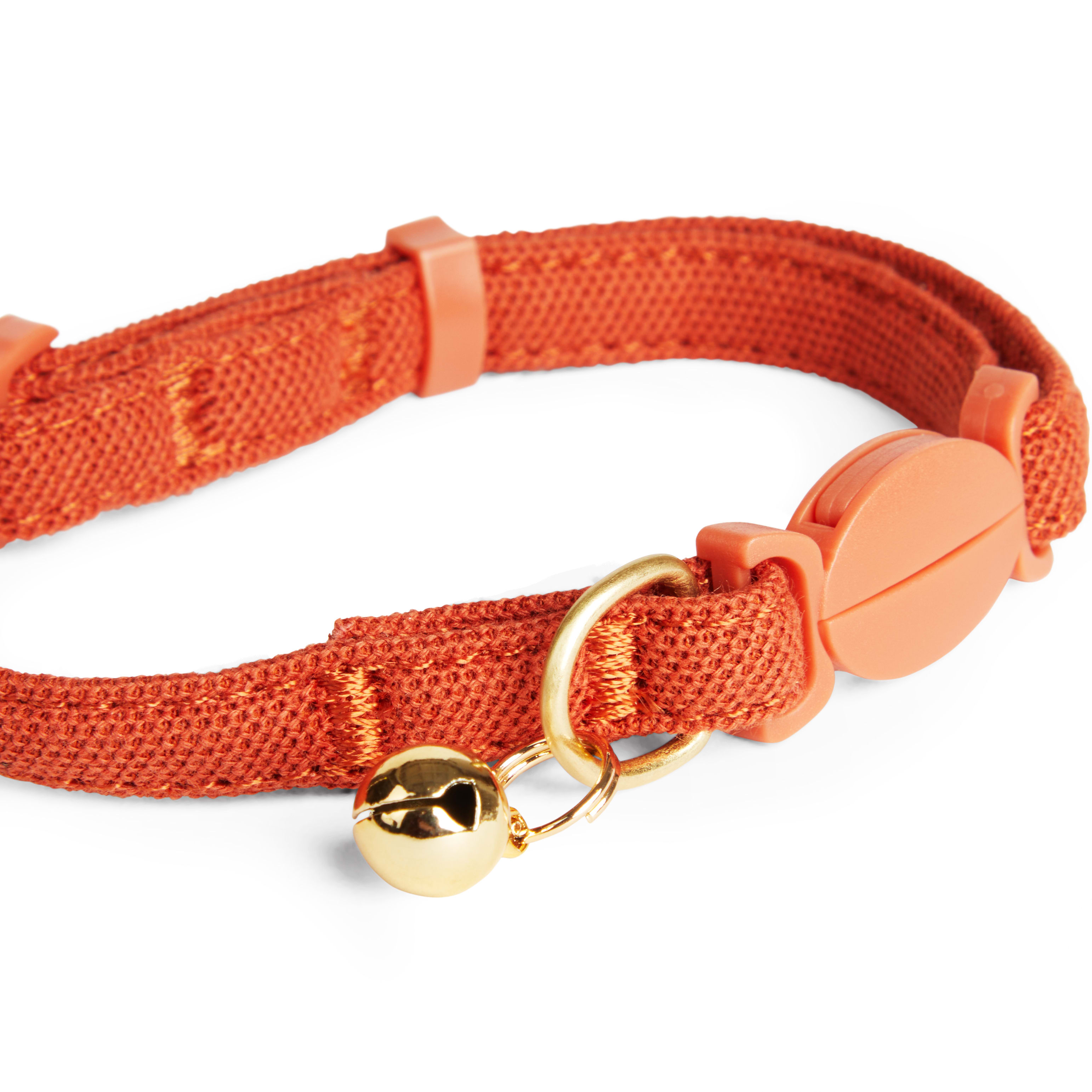 Youly Orange Solid Mesh Cat Collar