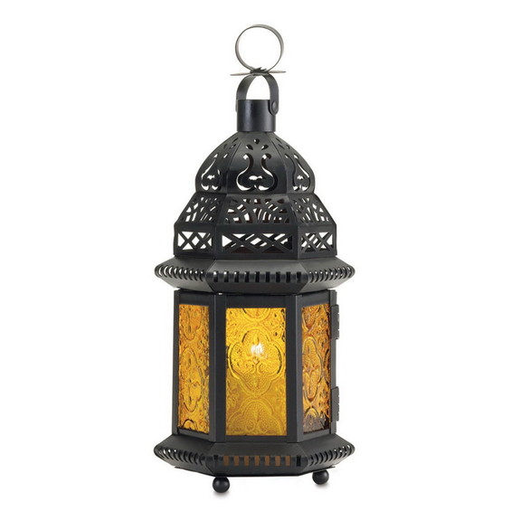 Gallery of Light 37437 Large Yellow Glass Moroccan...