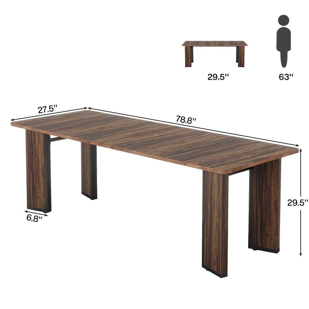 78.8 Inch Extra Long Rectangular Dining Table for 6 8 People for Dining Room Living Room