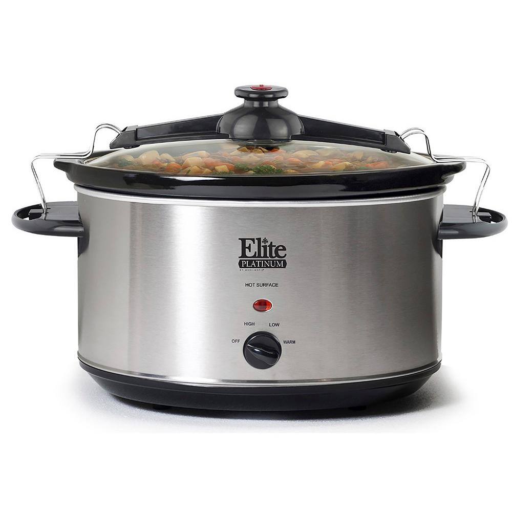 Elite Platinum Platinum 8.5 Qt. Stainless Steel Slow Cooker with Locking Lid MST-900VXD