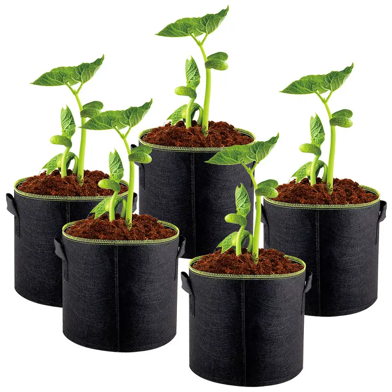 High quality Wholesale 5//10/30//40/50 Gallon Grow Bags For Plants Felt Nonwoven Fabric Potato Planter Growing Bag For Plants VN