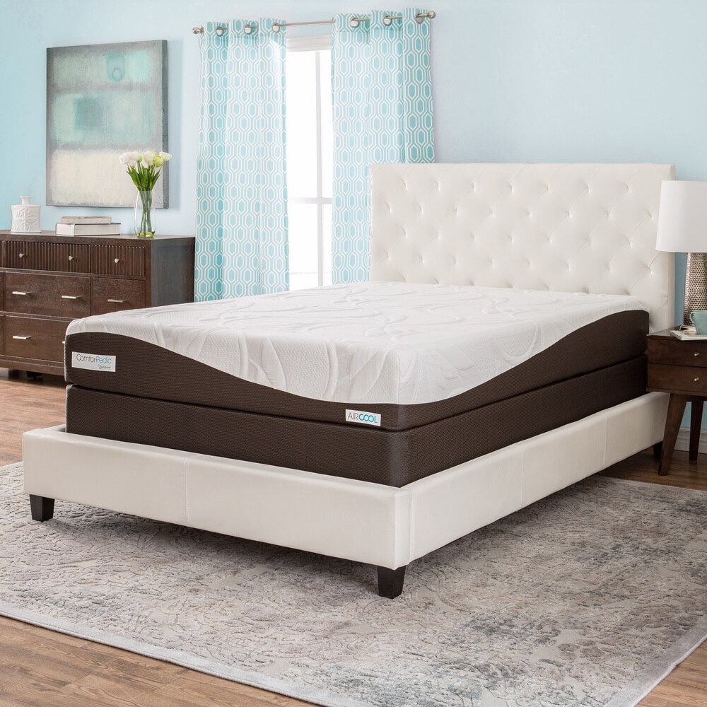 ComforPedic from Beautyrest Choose Your Comfort 10 inch Gel Memory Foam Mattress Set   White   White/Brown