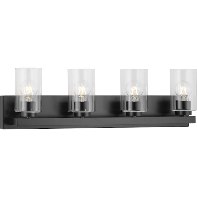 Progress Lighting Goodwin 29.25-in 4-Light Matte Black Modern/Contemporary Vanity Light (P300389-31M)