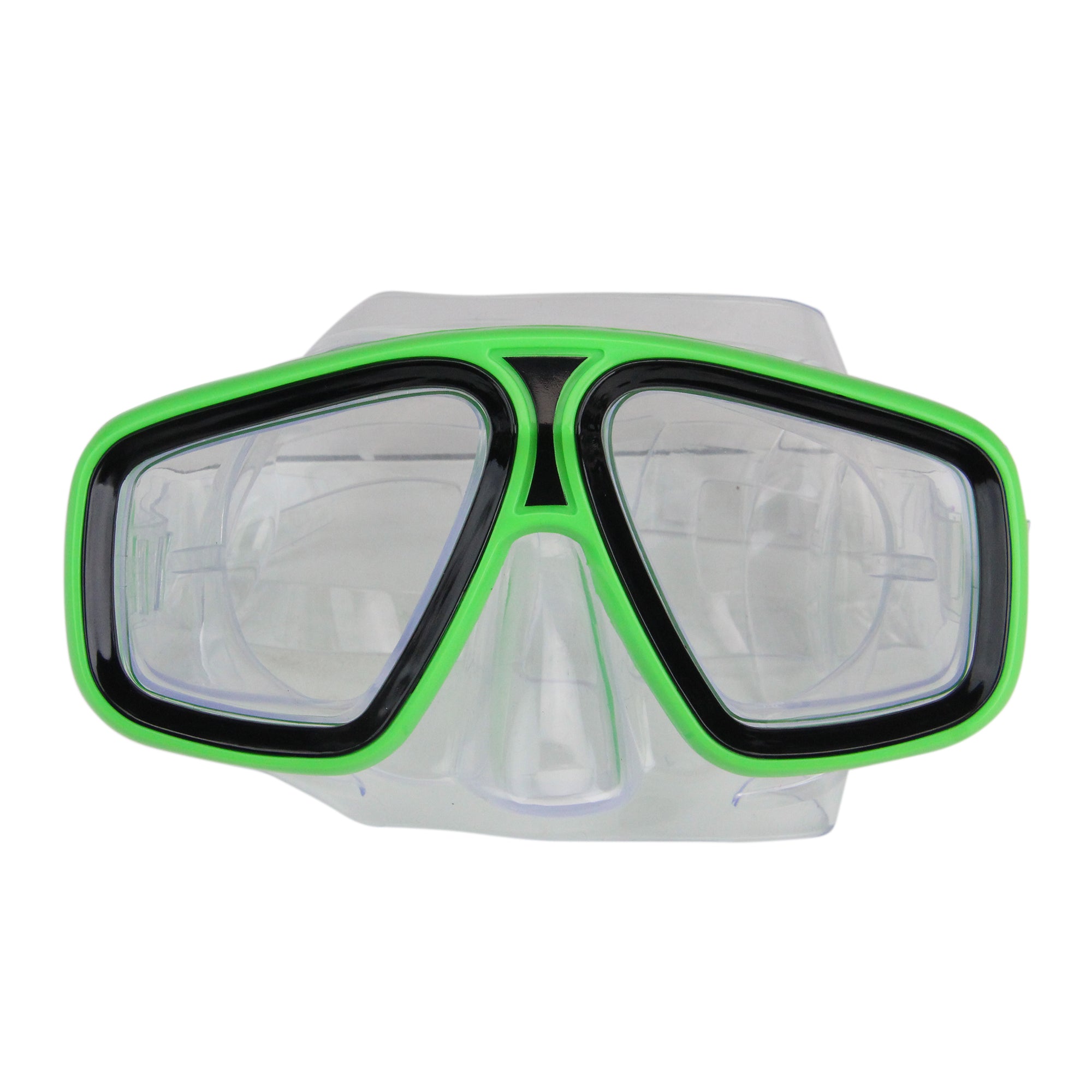 6.25" Lime Green and Clear Laguna Recreational Swim Mask With Nose Piece