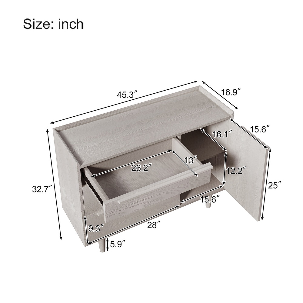 Modern Sideboard with 3 Drawers Storage Cabinet