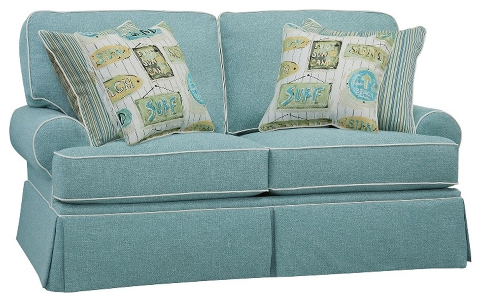 American Furniture Classics 8 020 S275A Coastal Aqua Series Loveseat   Contemporary   Loveseats   by Homesquare  Houzz