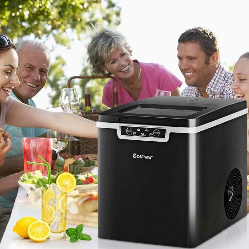 26LBS/24H Portable Ice Maker Countertop Ice Making Machine with Ice Scoop & Removable Basket