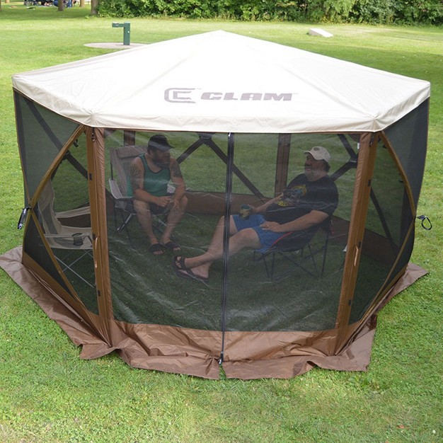 Clam Quick set Outdoor Portable Escape Sky sky Camper Screened Gazebo Canopy Tent Rain Fly Tarp With Carry Bag Cover Only Tan