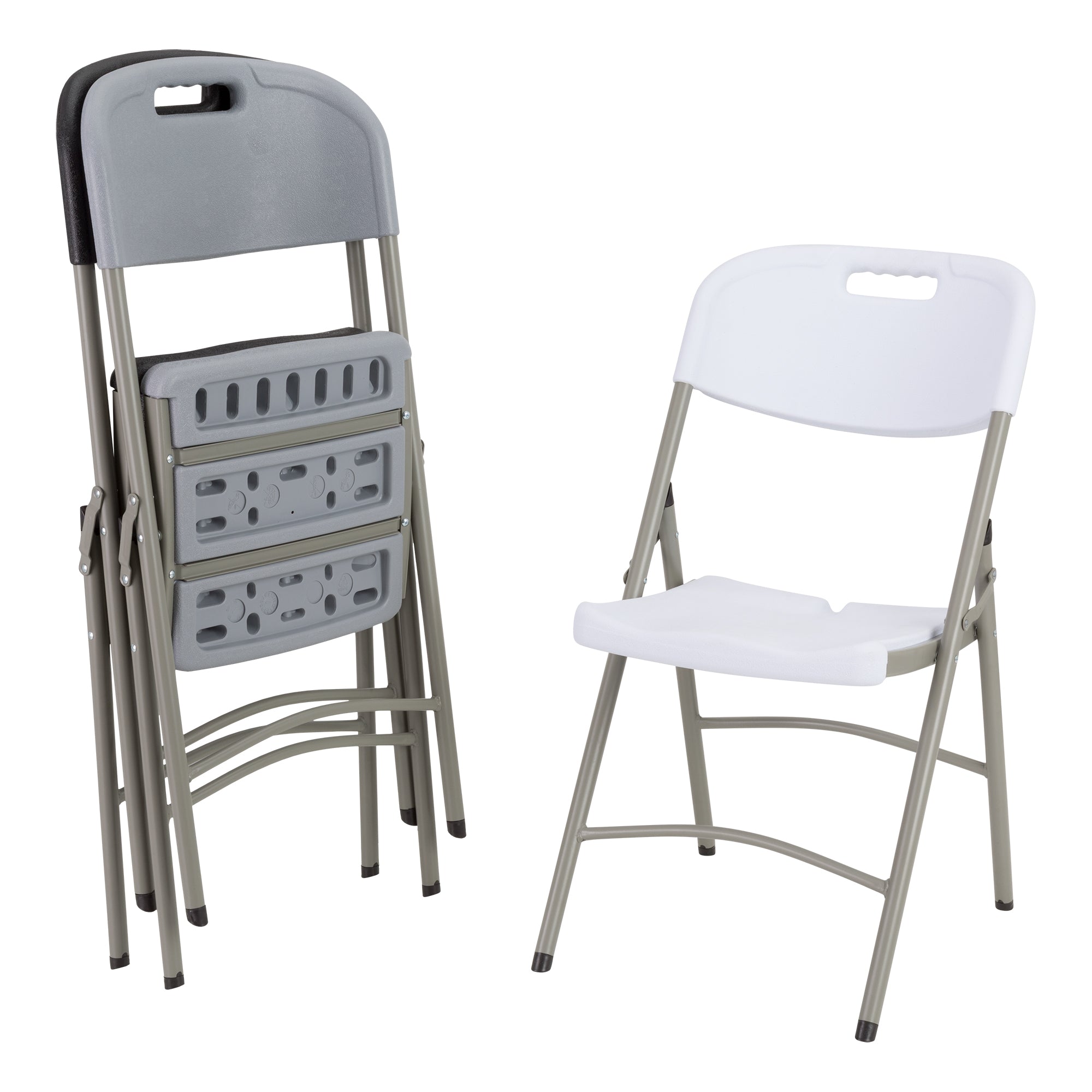 Norwood Commercial Furniture Heavy-Duty Indoor/Outdoor Blow-Molded Folding Chair (Pack of 4) White  NOR-REI1051-WH-SO