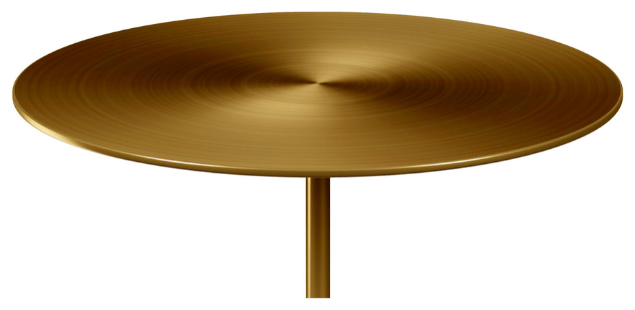 17 quotWhite And Gold Steel Round Coffee Table   Coffee Tables   by HomeRoots  Houzz