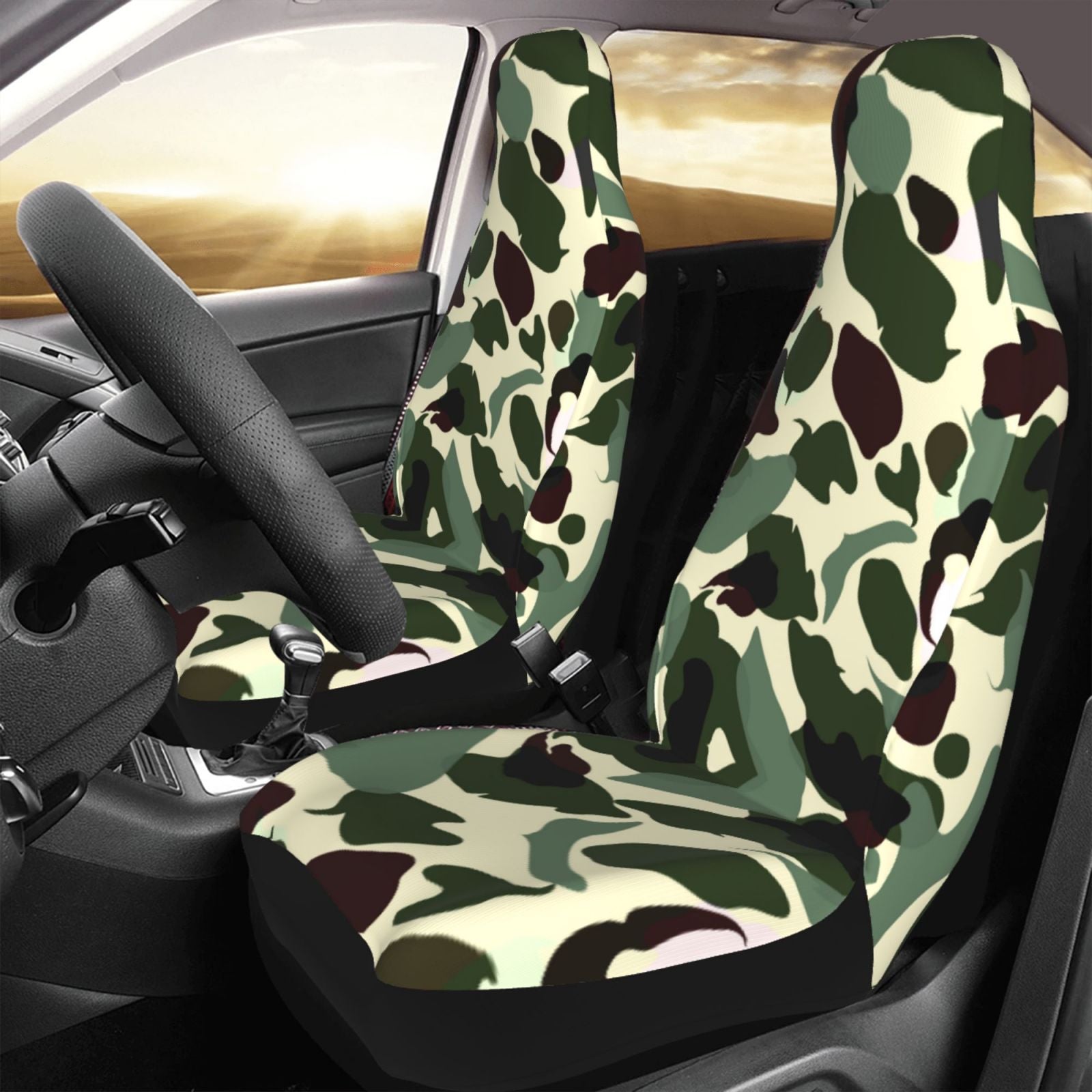 Camouflage Car Front Seat Covers Protectors ， Camouflage Automotive Seat Covers for Cars Trucks Suv