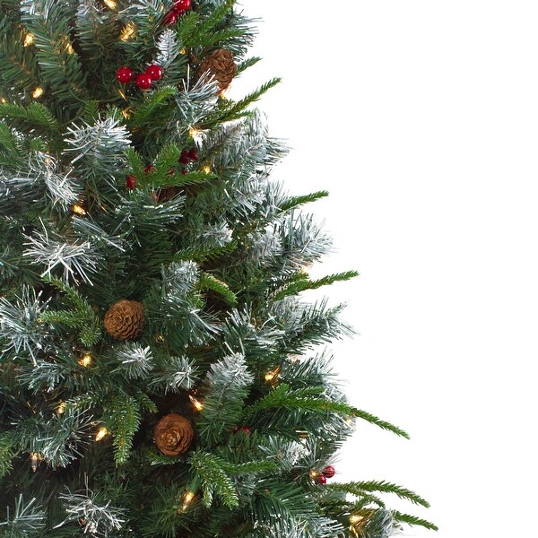 7ft PreLit Frosted Mixed Berry Pine Artificial Christmas Tree