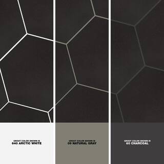 Merola Tile Textile Basic Hex Black 8-58 in. x 9-78 in. Porcelain Floor and Wall Tile (11.5 sq. ft.Case) FCD10BTX