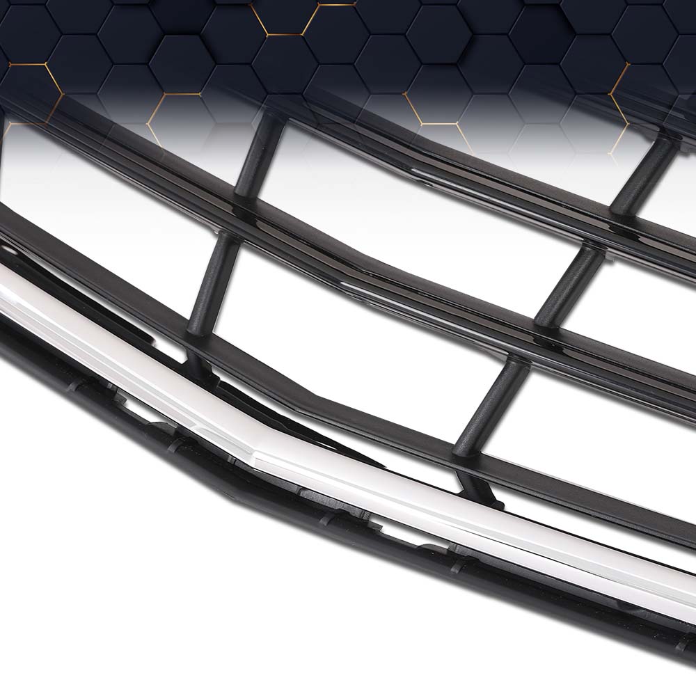 PIT66 BlackandChrome Front Bumper Upper Grille Fit for Chevrolet Equinox 2018 2019 2020