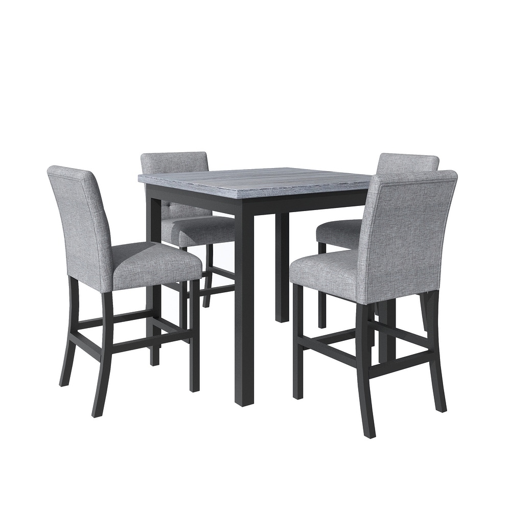 5 Piece Dining Table Set with 4 High Back Chairs