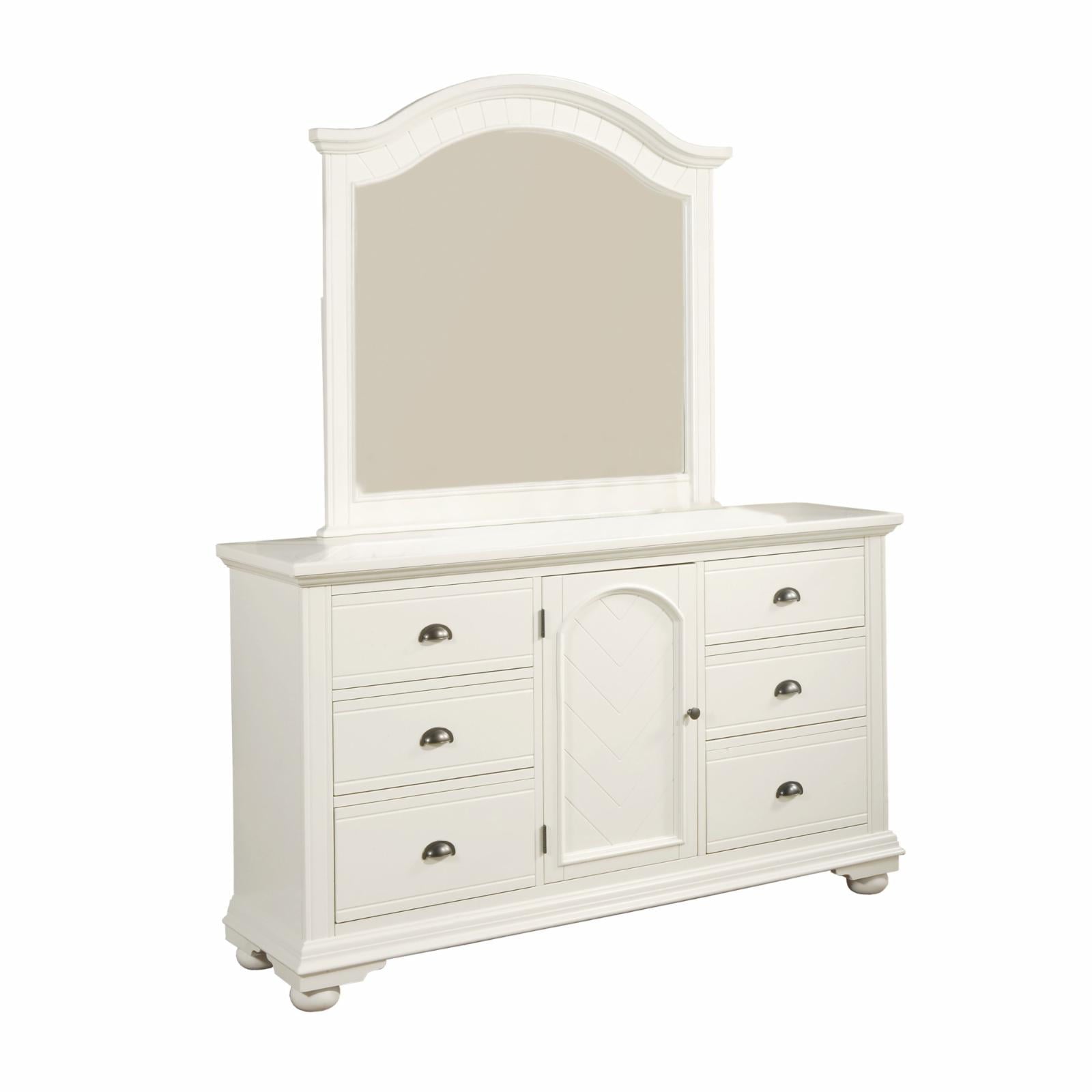 Picket House Furnishings Addison Dresser and Mirror Set in White