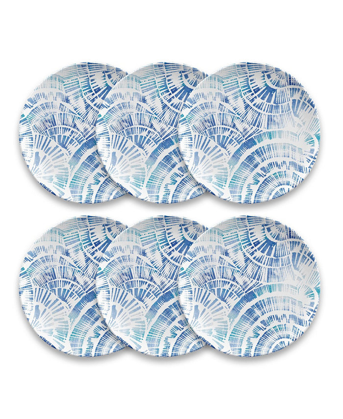 TarHong Coastal Scallops 6-Piece Salad Plate Set 8.5