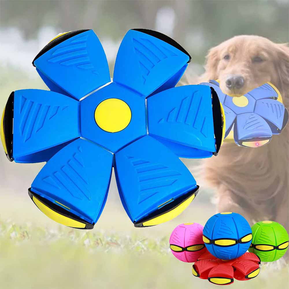 Ugerlov 2023 New Pet Toy Flying Saucer Ball，Flying Saucer Ball Dog Toy，Flying Saucer Dog Toy (Blue，6 Light Models)