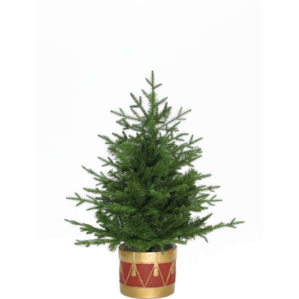 Fraser Hill Farm 3.0Ft Andirondack Potted Christmas Tree Décor