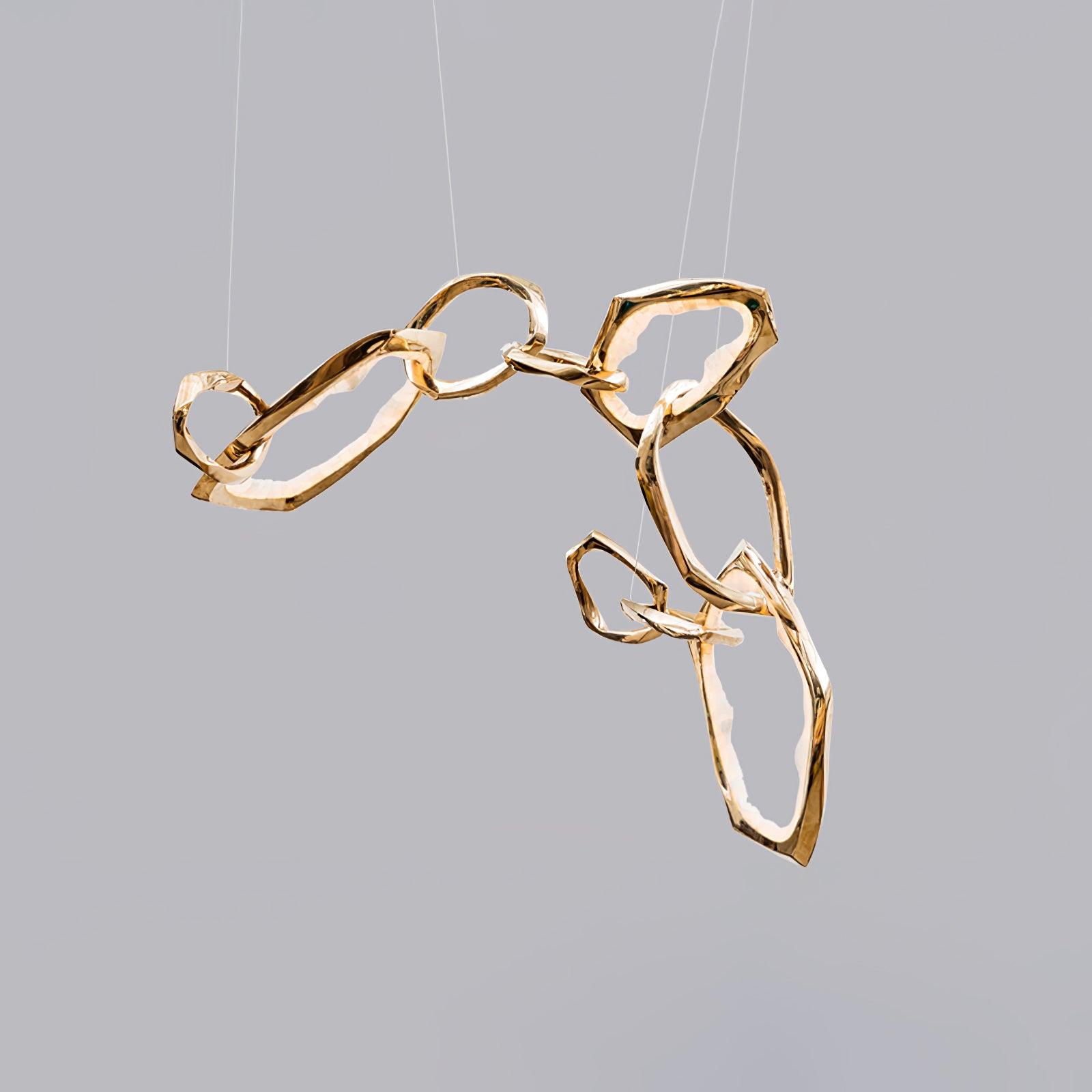 Cloud Rings Series Brass Chandelier