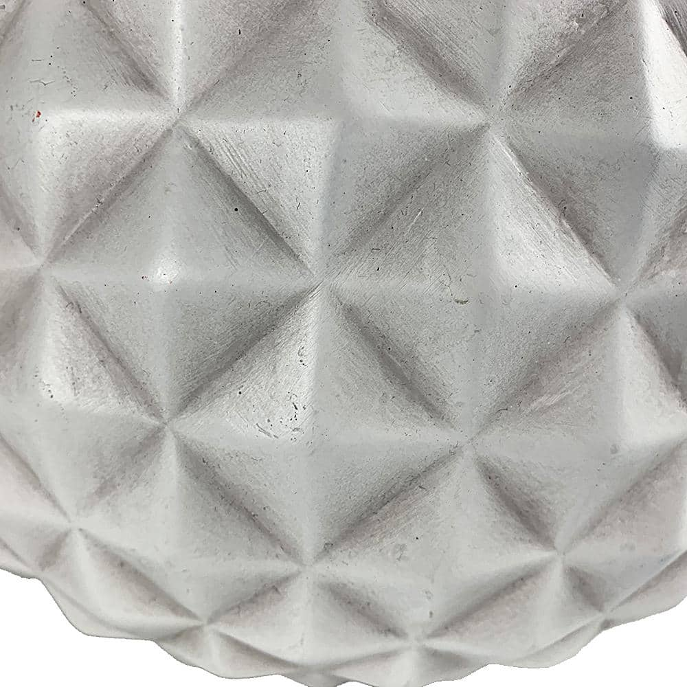 Southern Patio Pineapple Medium 12 in. x 7.5 in. 9 qt. Weathered White Resin Composite Bowl Indoor/Outdoor Planter CMX-069744