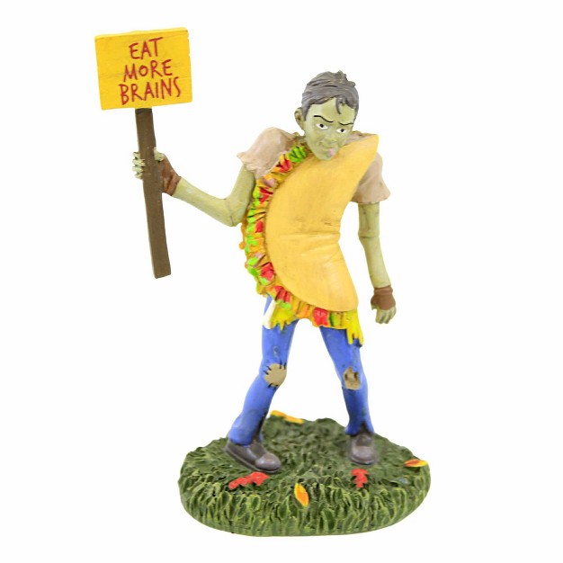 Enesco Eat More Brains One Accessory 3 75 Inches Halloween Zombie Food 6011449 Polyresin Yellow