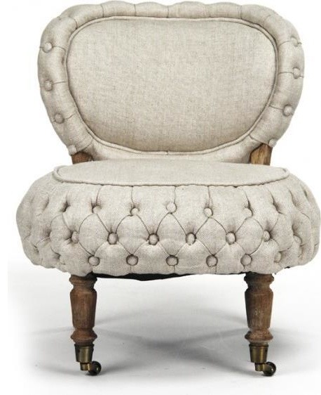 Occasional Chair SYLVIE Charcoal Upholstery Wood Fabric   Traditional   Armchairs And Accent Chairs   by EuroLuxHome  Houzz