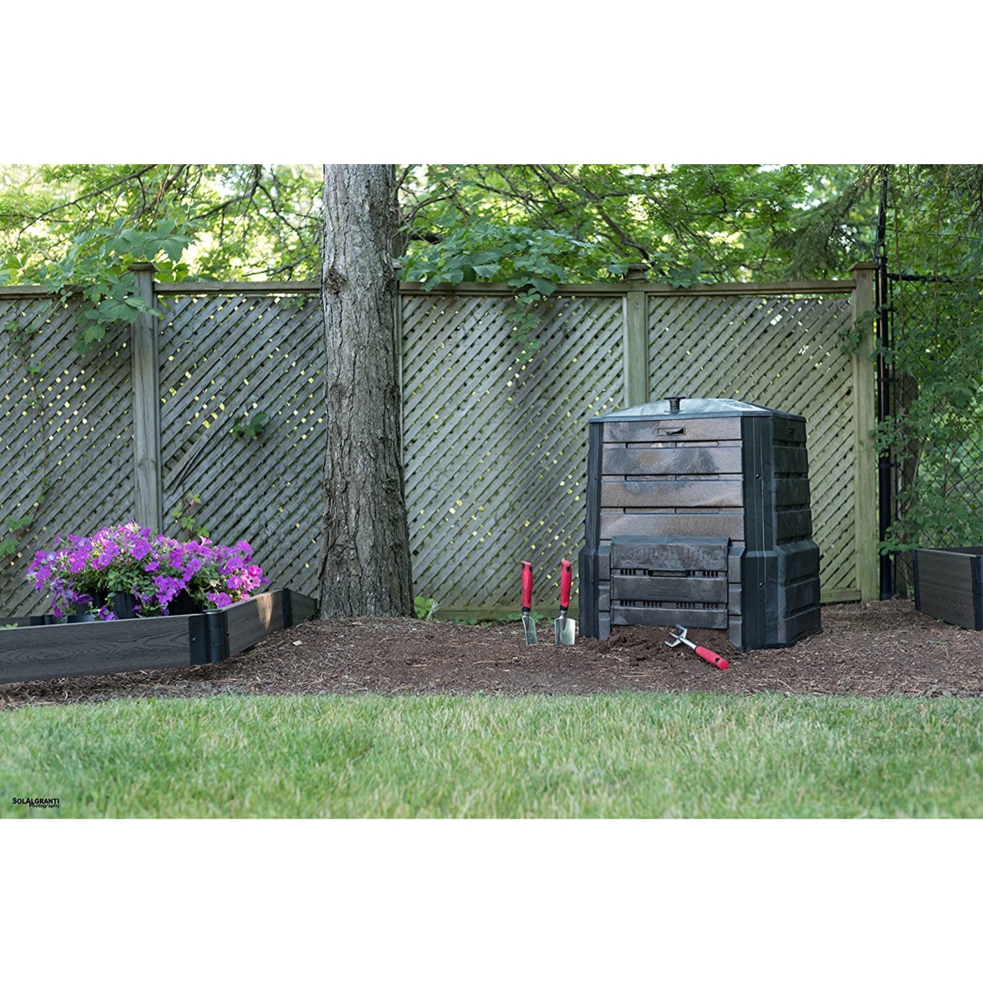 Algreen Products 89 gal. Black Plastic Kitchen Composting Bin