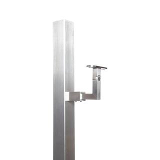 IAM Design Square Profile Articulating Post Side Mount Stainless Steel Flat Handrail Support E019760144