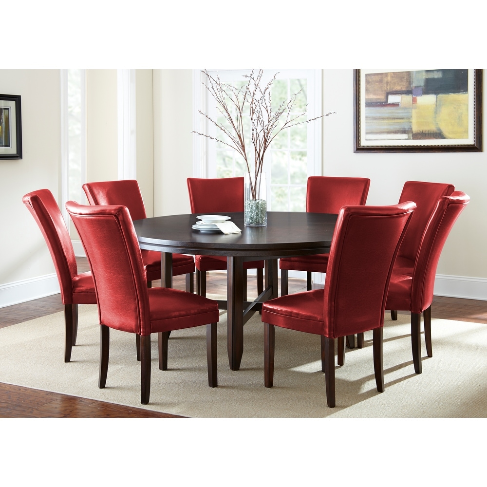 Hampton 72 inch Round Dining Table with Optional Lazy Susan by Greyson Living