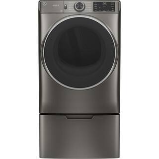 GE 7.8 cu. ft. Smart Front Load Gas Dryer in Satin Nickel with Steam and Sanitize Cycle ENERGY STAR GFD65GSPNSN