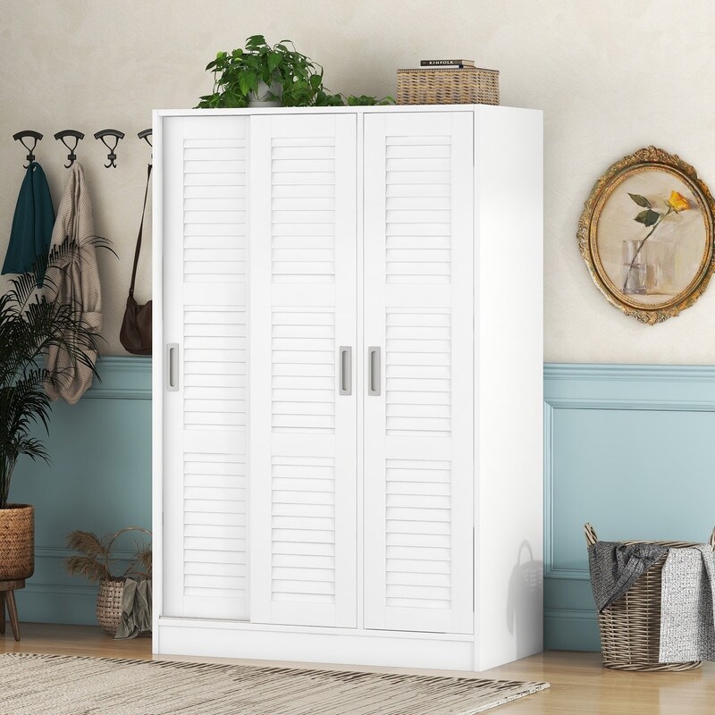 3 Door Shutter Wardrobe with shelves For Bedroom