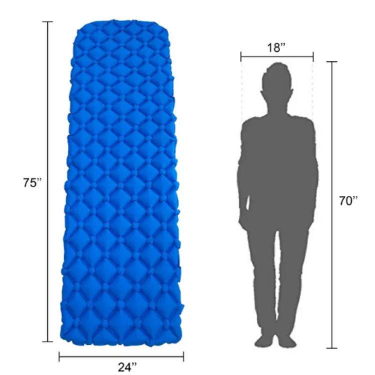 New products single person inflating waterproof sleeping pad for camping hiking