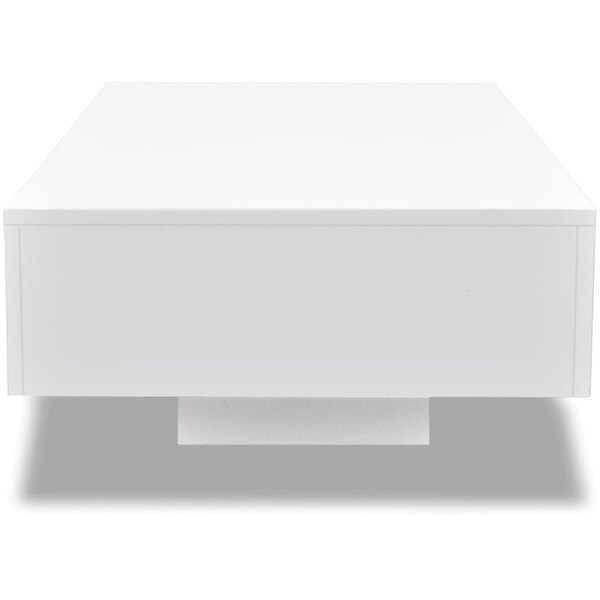 Rectangular Coffee Table High Gloss White Modern Rectangle Living Room Table， Rectangular Tea Table - as picture