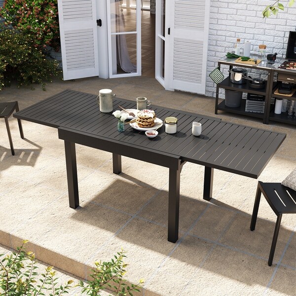 VredHom Aluminum Extendable Outdoor Patio Dining Table