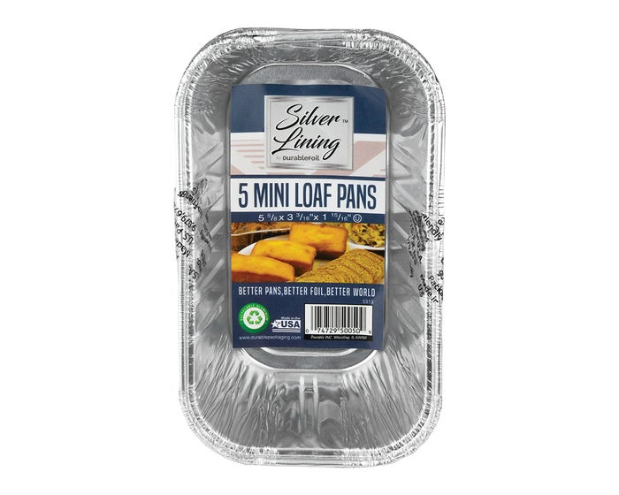 Silver Lining Aluminum Mini Loaf Pans - 5 Pack - 49770155