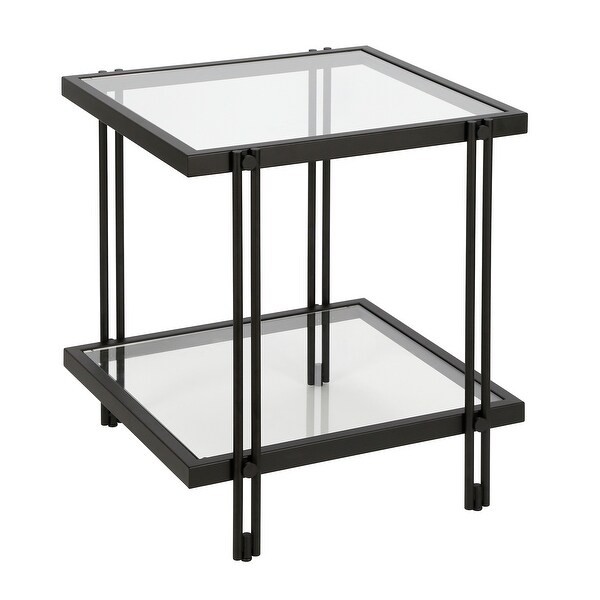 Inez Modern Metal and Glass Side Table