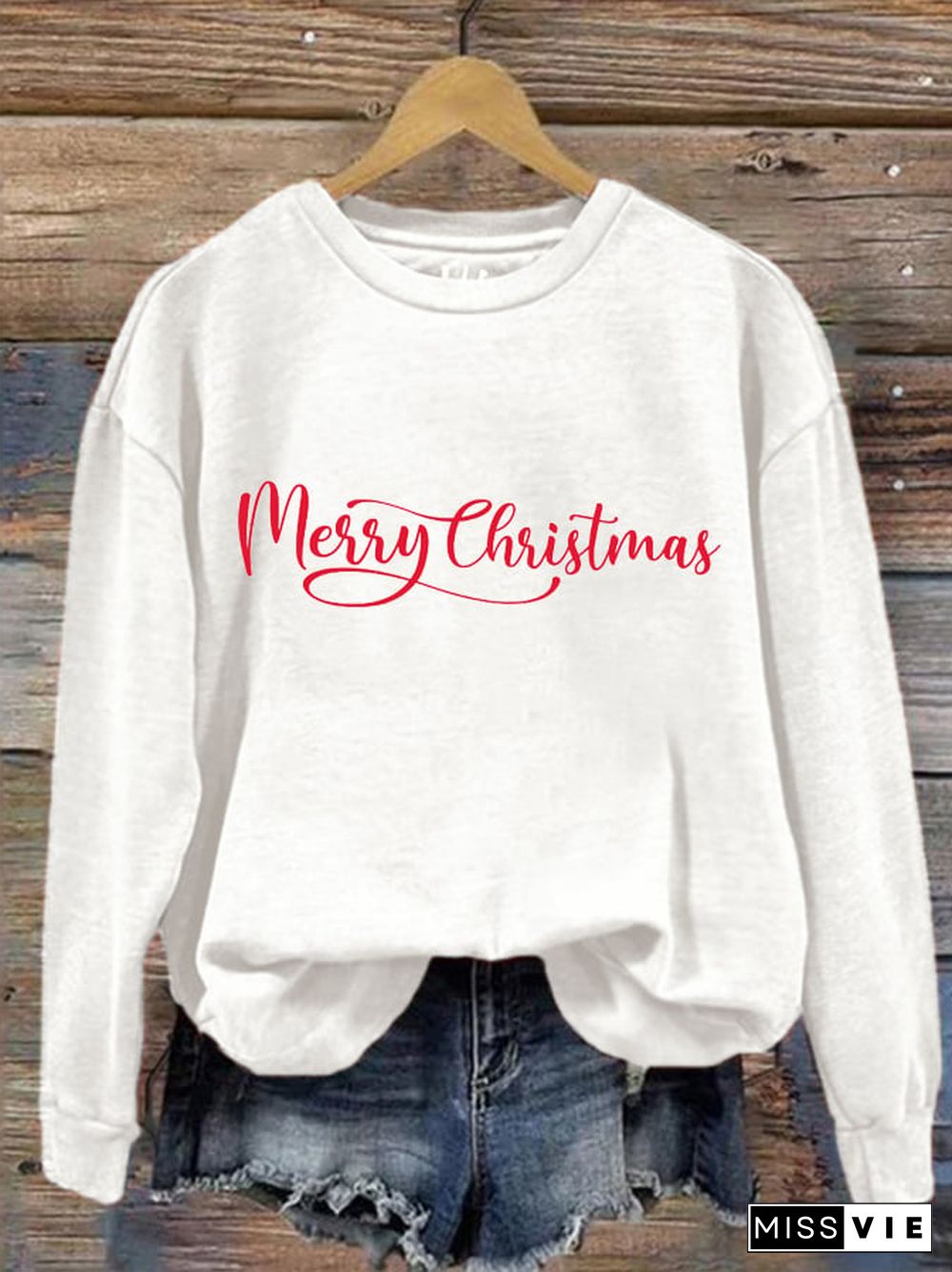 Women's Merry Christmas printed sweatshirt