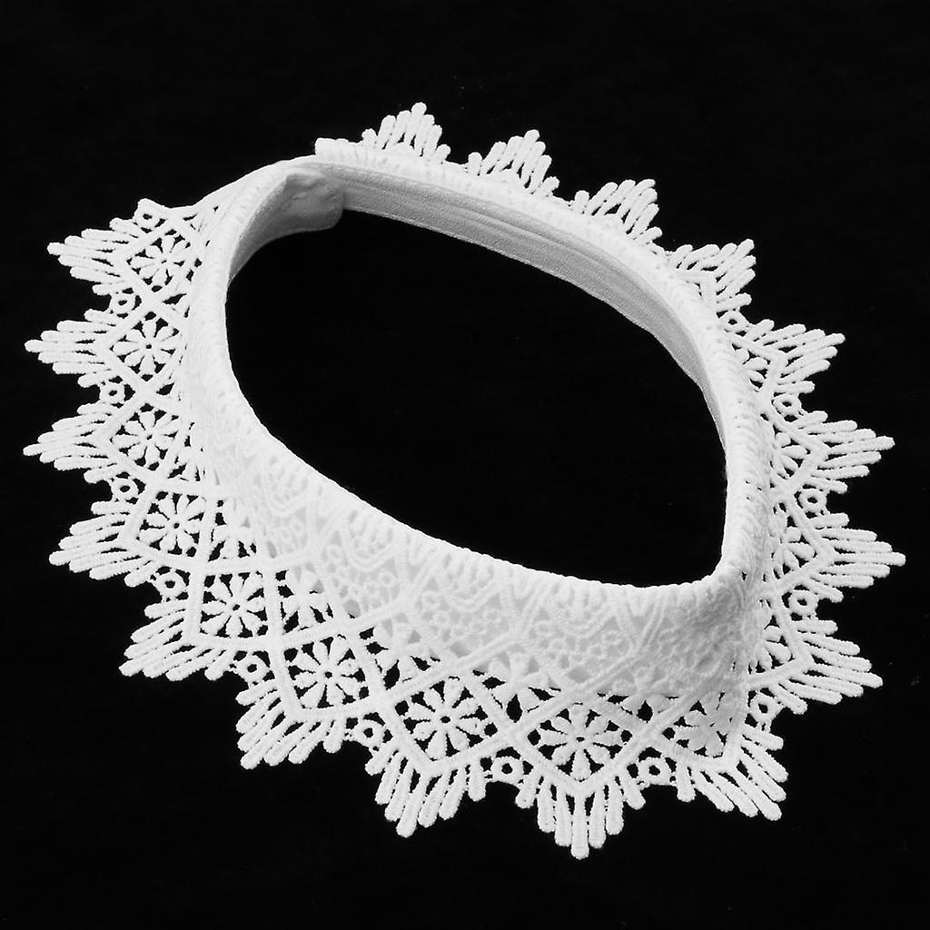 Womens Detachable Lace Faux Fake Collars Detachable Peter Pan False Choker - Black， As Described