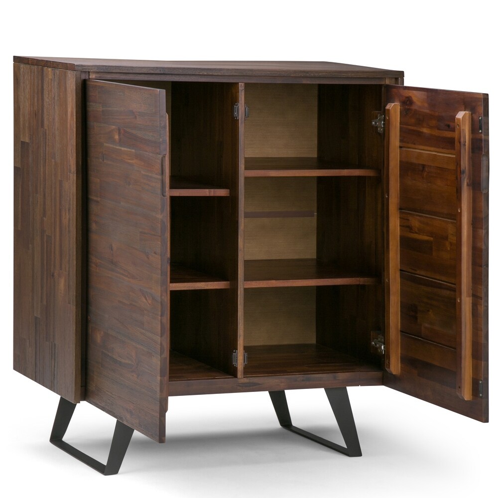 WYNDENHALL Mitchell SOLID WOOD and Metal 39 inch Wide Modern Industrial Medium Storage Cabinet   39\