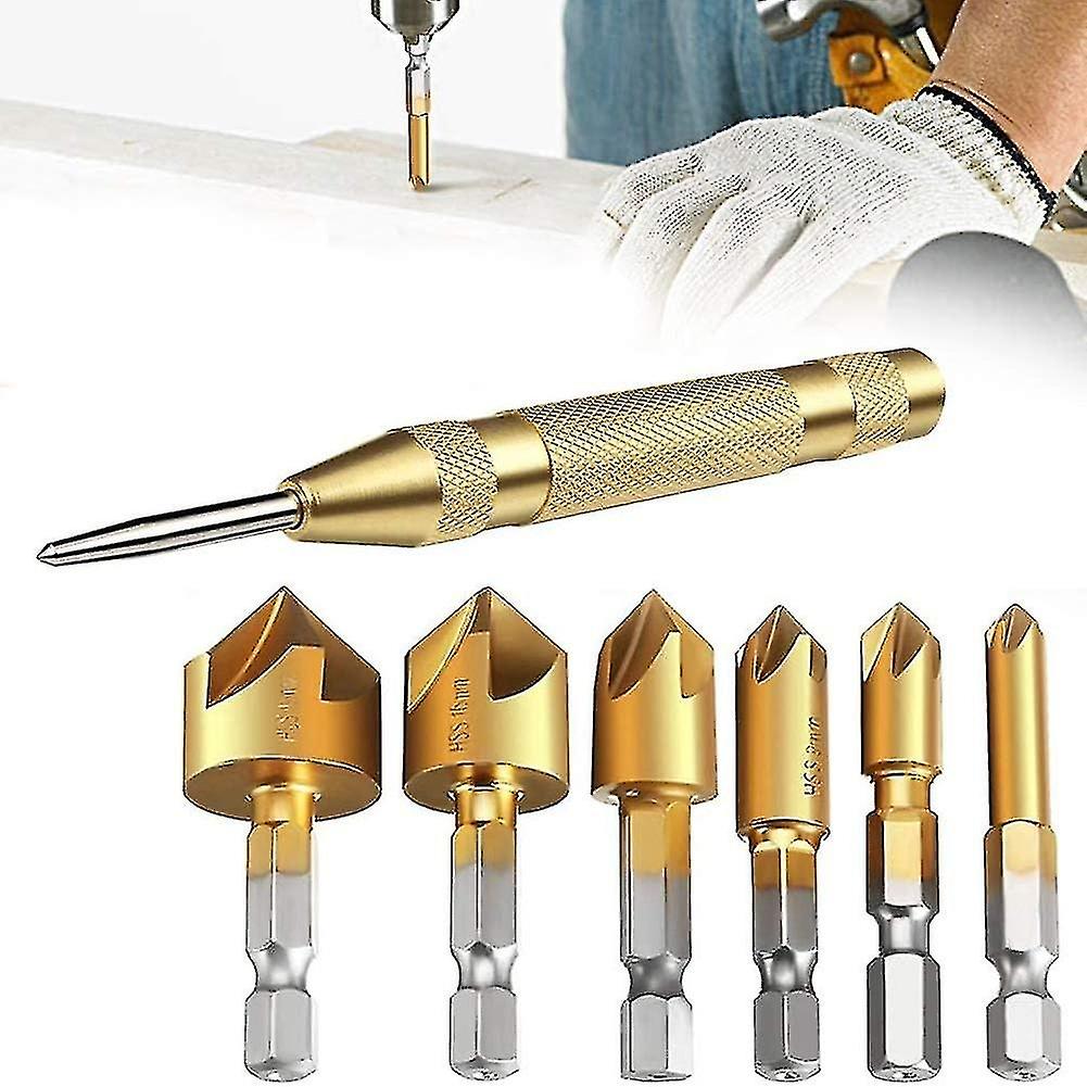 6 Pack Hss 5 Hex Shank Countersink Countersink Bits With 5