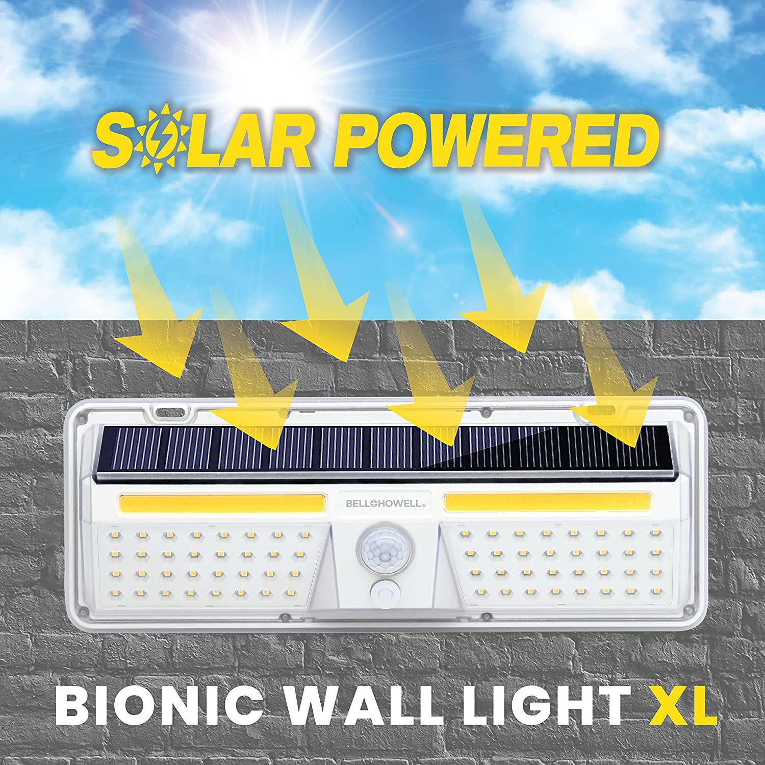 Solar Wall Light XL Bionic Wall Light Solar Outdoor Waterproof Motion Sensor Light