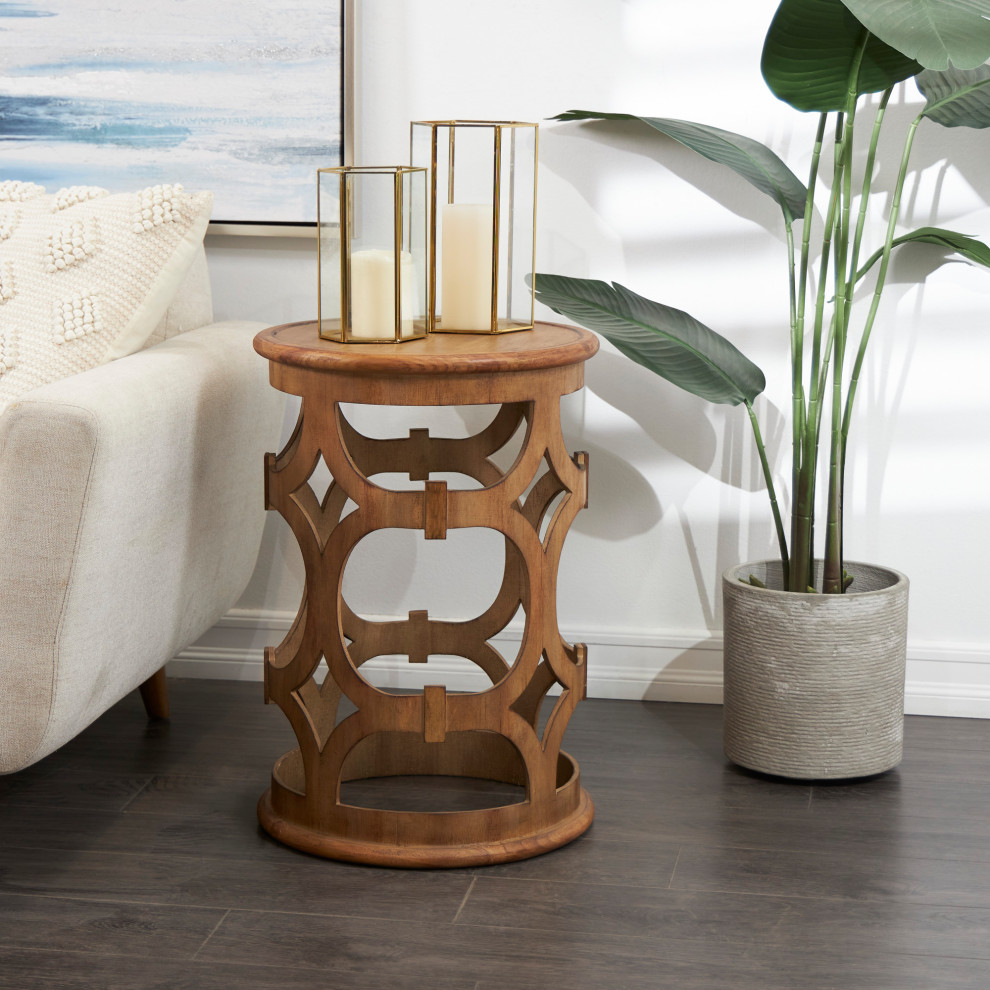 Contemporary Brown Wood Accent Table   Transitional   Side Tables And End Tables   by Brimfield  ampMay  Houzz