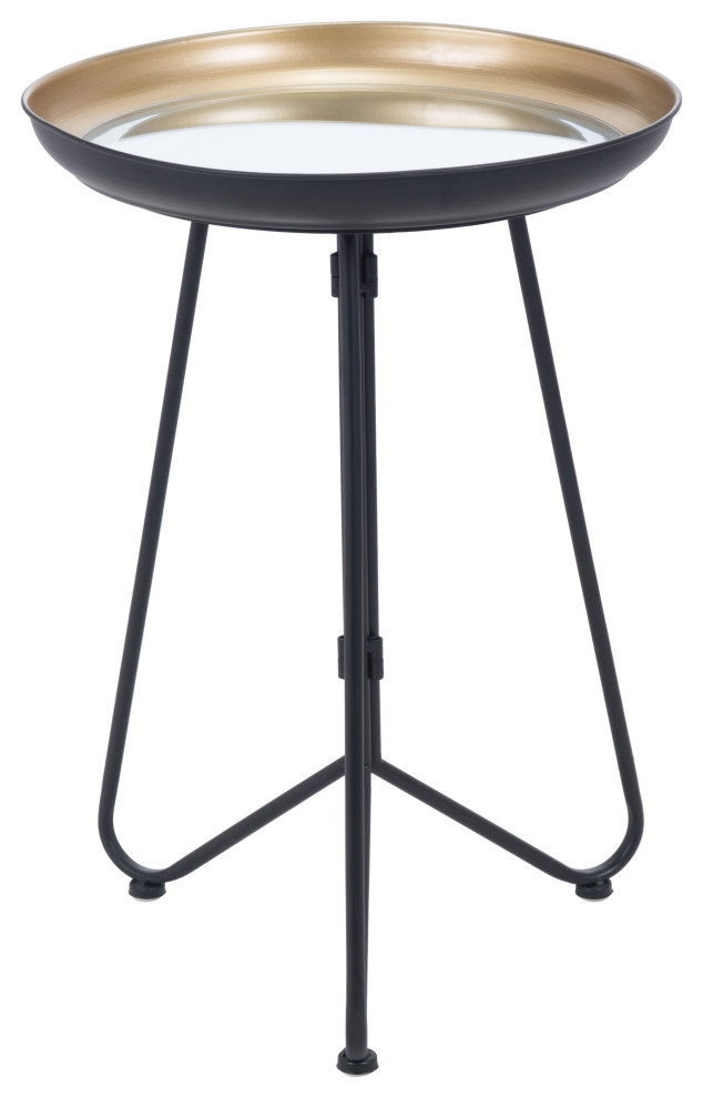 Foley Accent Table  Gold  ampBlack   Industrial   Side Tables And End Tables   by Zuo Modern Contemporary  Houzz