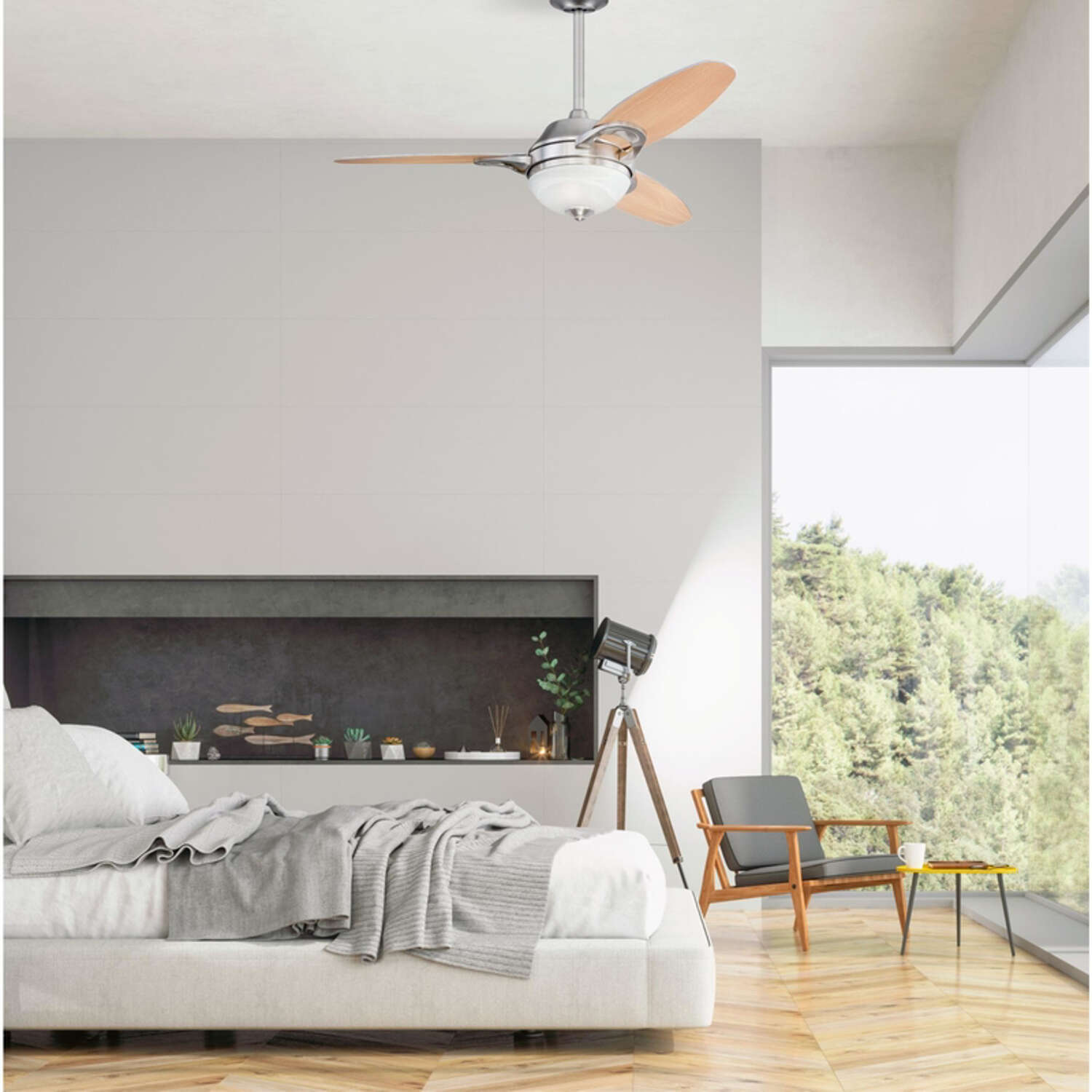 Westinghouse Arcadia 46 in. Brushed Nickel Brown LED Indoor Ceiling Fan