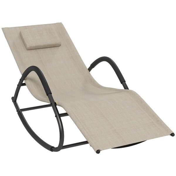 Outsunny Rocking Chair，Zero Gravity Patio Chaise Sun Lounger，Outdoor Rocker，UV Water Resistant