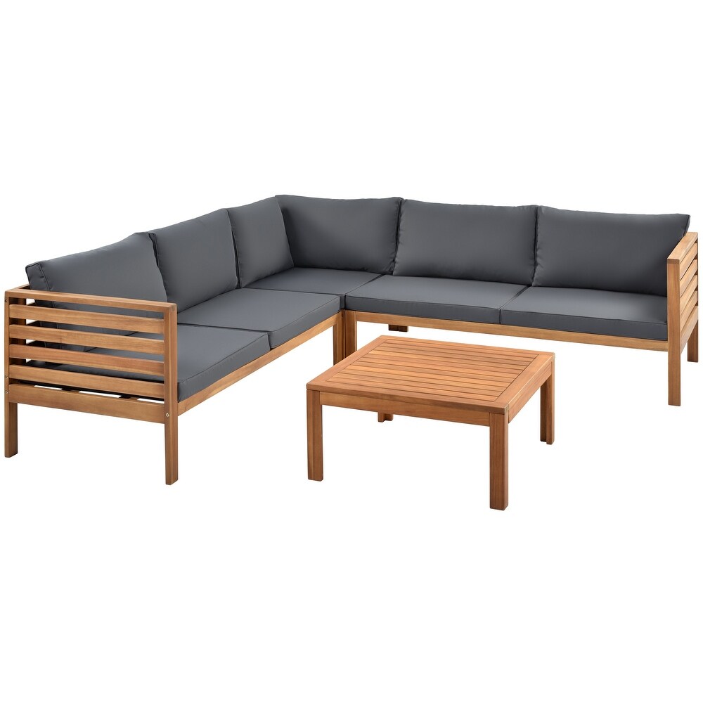 Outdoor Sectional Sofa Set with Cushions 2 person Sofa Corner Sofa   Table